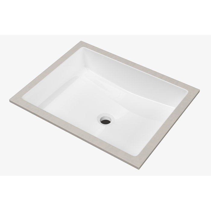 Cantrio Koncepts 15.625'' White Rectangular Undermount Bathroom Sink